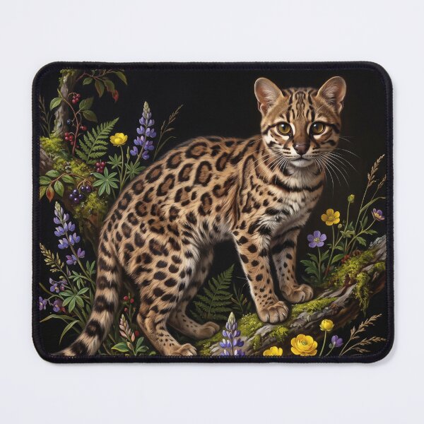 Item preview, Leopardus Tilcayo Wild Cat Botanical Portrait I designed and sold by Yaremchuk.