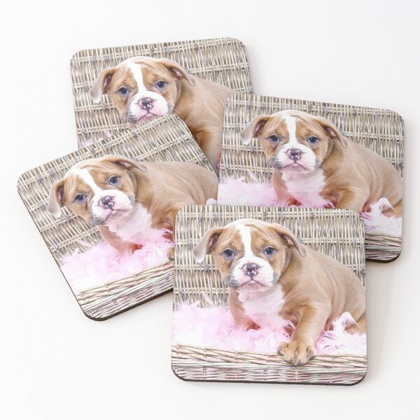 Item preview, English Bulldog Puppy in a Basket designed and sold by VanGaldo.
