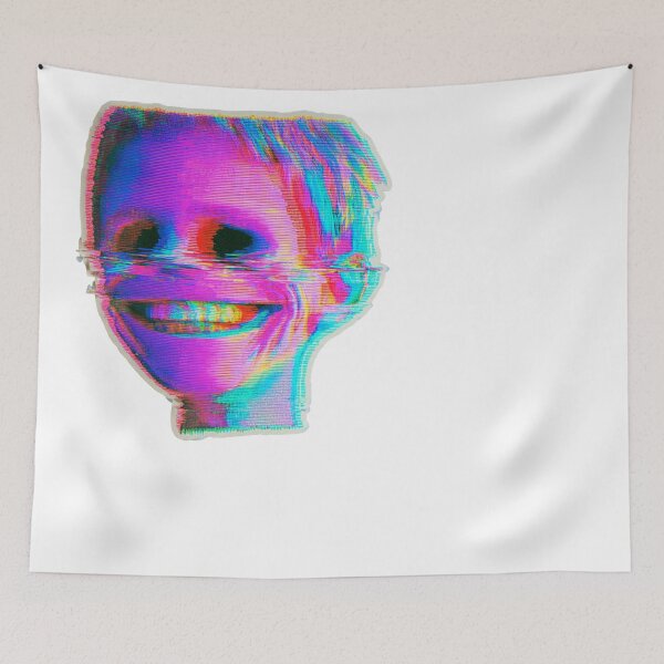 Item preview, Distorted Glitch Smile Face Aesthetic designed and sold by NicolasGlowArt.