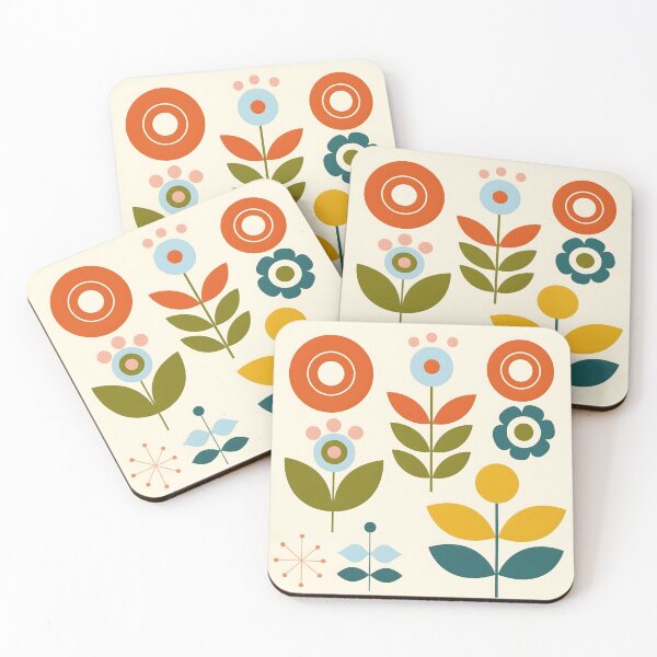 Item preview, Mid Century Modern Floral Art | Minimalist Scandinavian Folk Flowers designed and sold by ShabanMerch⭐⭐⭐.