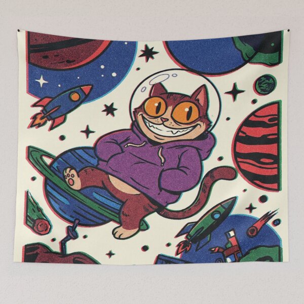 Item preview, Cosmic Cartoon Cat Space Adventure designed and sold by JanjjaSoulInk.