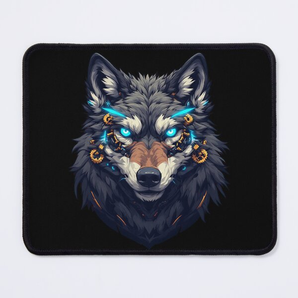 Item preview, Realistic Cybernetic Wolf - Alpha Gold and Neon Armor designed and sold by Cyber Gold Studio.