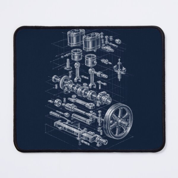 Item preview, Copy of Steam Engine Blueprint - Mechanical Engineering Patent Art designed and sold by The Blueprint Archive.