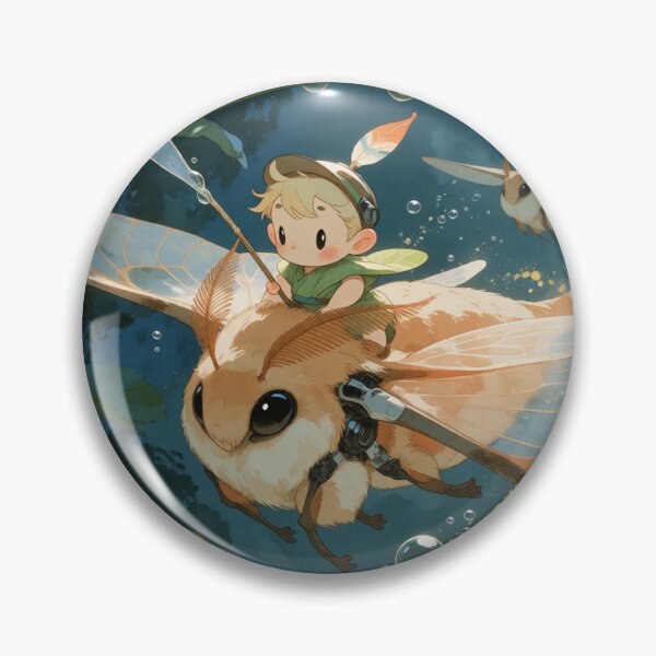 Item preview, Tiny Sprite Riding Moth in Forest Light (V3) designed and sold by SabaMirzique.