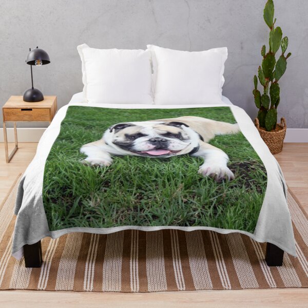 Item preview, English Bulldog Lying in the Green Grass designed and sold by VanGaldo.