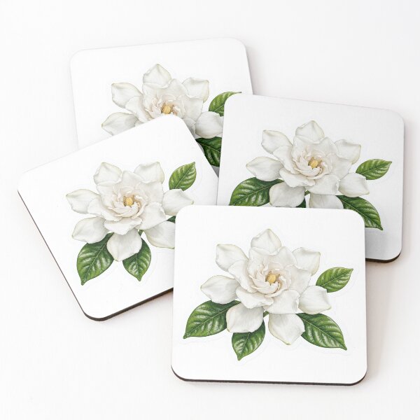 Item preview, Single White Gardenia Illustration | Elegant Floral Sticker designed and sold by FineLineBotanical .