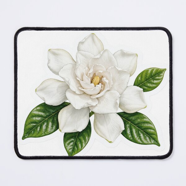 Item preview, Single White Gardenia Illustration | Elegant Floral Sticker designed and sold by FineLineBotanical .
