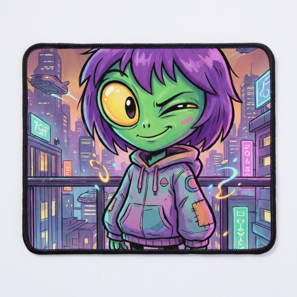 Item preview, Mischievous Alien Kid Retro Cartoon designed and sold by JanjjaSoulInk.