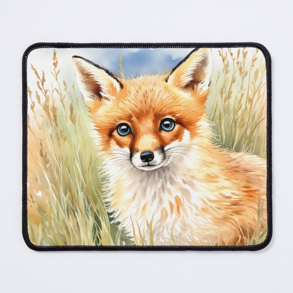 Item preview, Cute watercolor red fox in meadow grass designed and sold by Hackl20.
