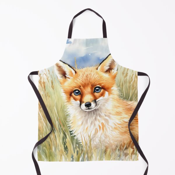 Item preview, Cute watercolor red fox in meadow grass designed and sold by Hackl20.
