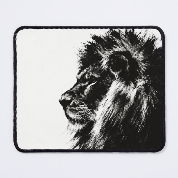 Item preview, Black and White Lion Ink Brush Portrait designed and sold by Michael J Design.