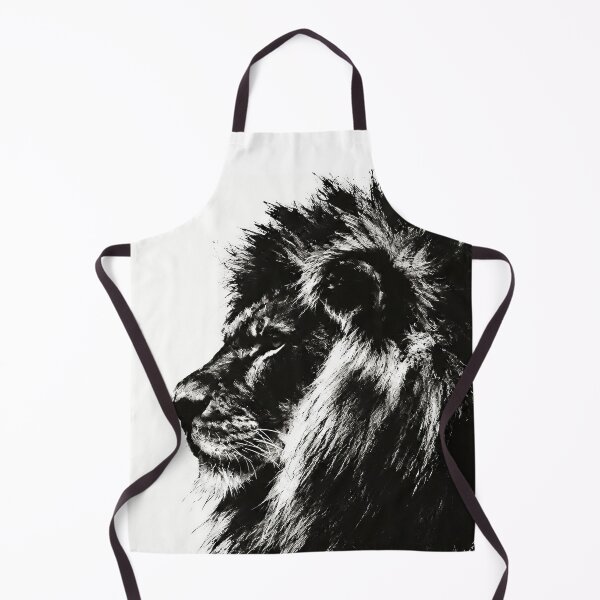 Item preview, Black and White Lion Ink Brush Portrait designed and sold by Michael J Design.