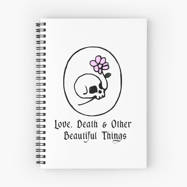 Item preview, Love Death and Other Beautiful Things – Cute Skull & Flower Dark Romantic Art designed and sold by witchlingart.