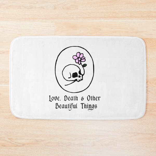 Item preview, Love Death and Other Beautiful Things – Cute Skull & Flower Dark Romantic Art designed and sold by witchlingart.
