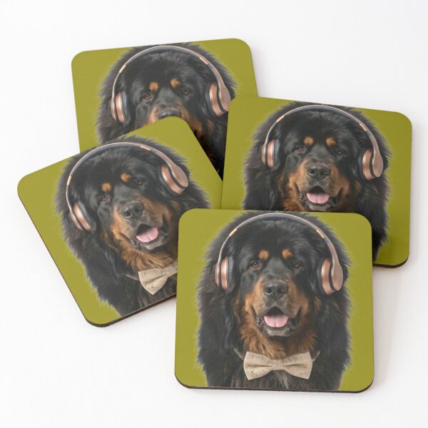 Item preview, Dapper Tibetan Mastiff Dog with Bronze Headphones designed and sold by Sulco Design.