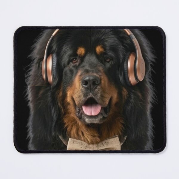 Item preview, Dapper Tibetan Mastiff Dog with Bronze Headphones designed and sold by Sulco Design.