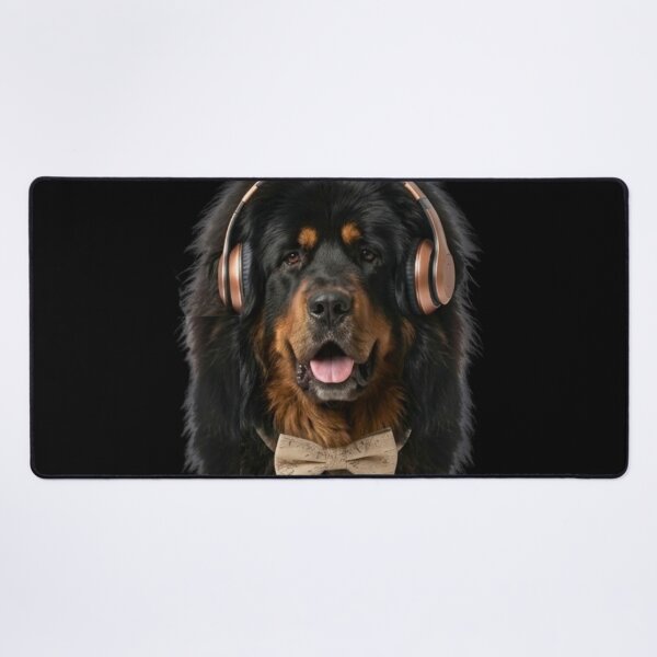Item preview, Dapper Tibetan Mastiff Dog with Bronze Headphones designed and sold by Sulco Design.