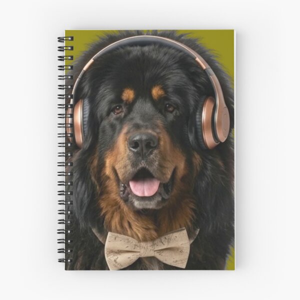 Item preview, Dapper Tibetan Mastiff Dog with Bronze Headphones designed and sold by Sulco Design.