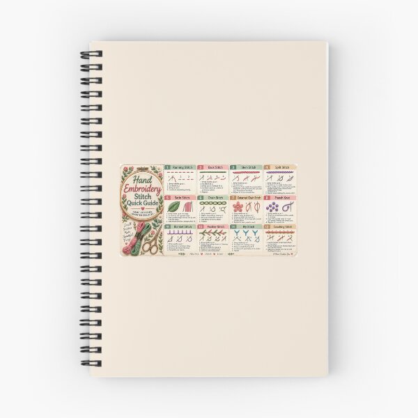 Item preview, Embroidery Stitch Guide Desk Mat – Hand Embroidery Quick Reference for Beginners designed and sold by astersgraphics.