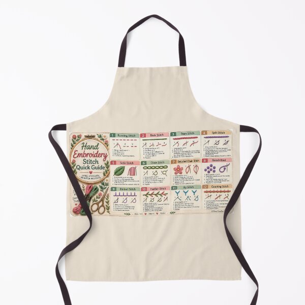 Item preview, Embroidery Stitch Guide Desk Mat – Hand Embroidery Quick Reference for Beginners designed and sold by astersgraphics.