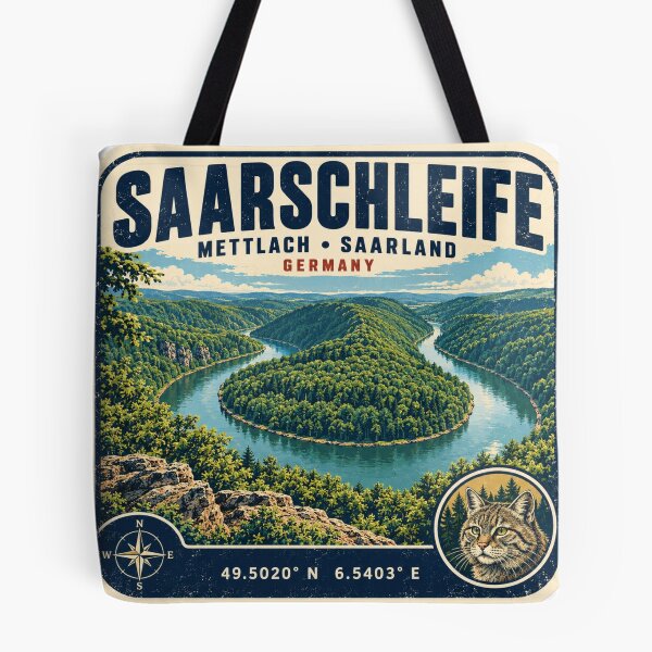 Item preview, Saarschleife Germany Vintage Travel Design designed and sold by naturalsurvival.