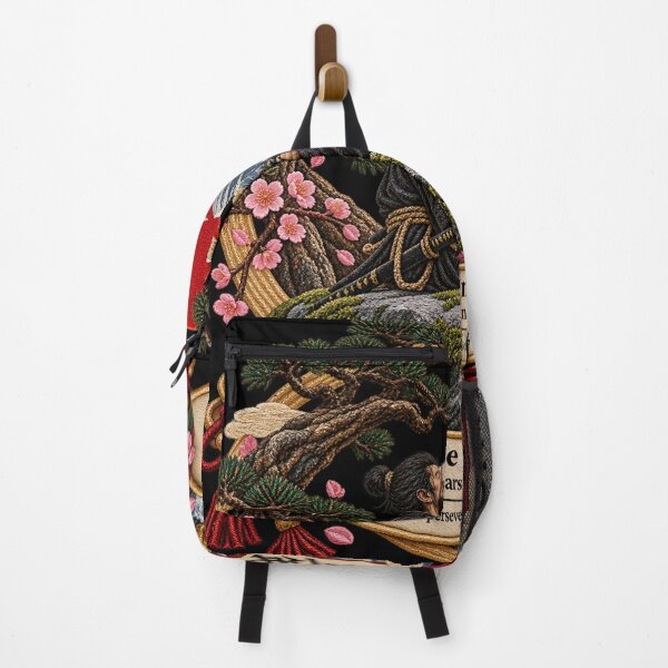 Item preview, Japanese Proverb Art – Ishi no Ue ni mo San Nen Patience Embroidery designed and sold by Emoji Emblems.