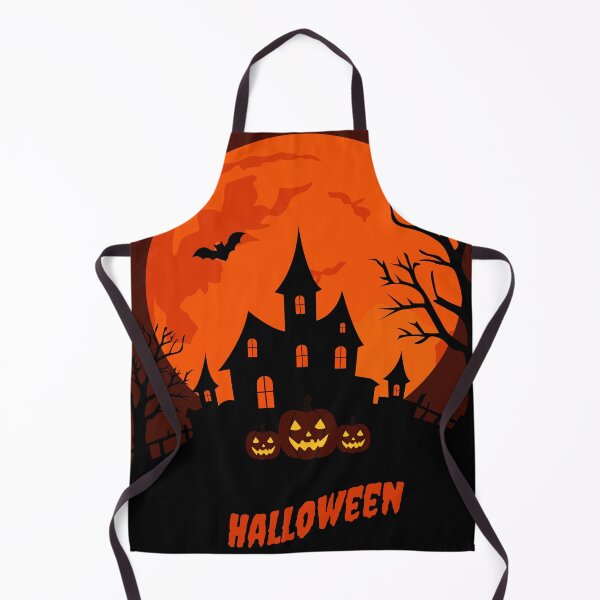 Item preview, Halloween Haunted Castle with Pumpkins and Full Moon designed and sold by DesignbyAnnaM.