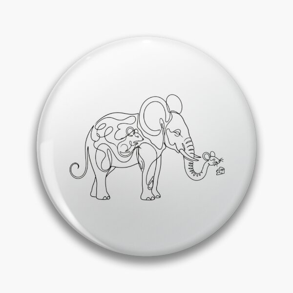 Item preview, Minimalist continuous Line Art Mouse-Elephant hybrid creation designed and sold by Yaqon.