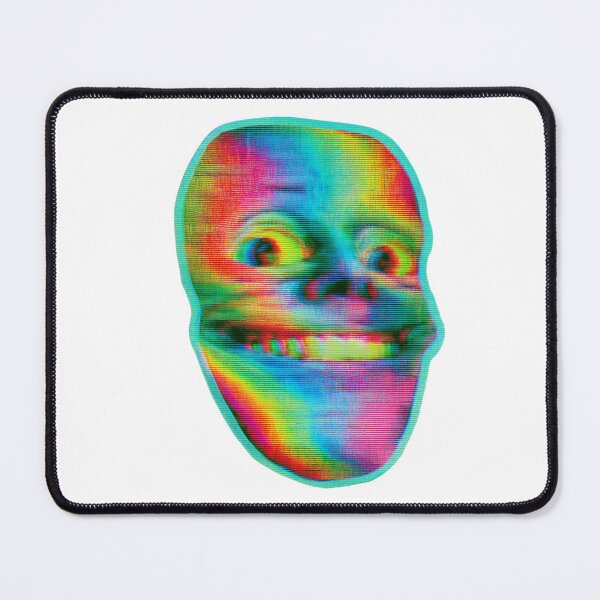 Item preview, Psychedelic Glitch Art Face Distorted Smile Meme designed and sold by NicolasGlowArt.