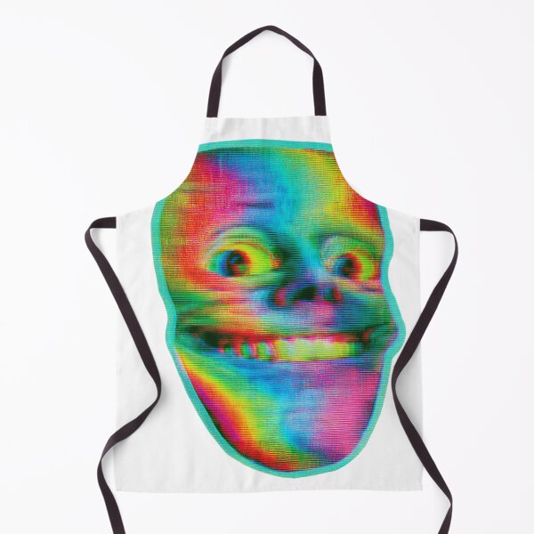 Item preview, Psychedelic Glitch Art Face Distorted Smile Meme designed and sold by NicolasGlowArt.