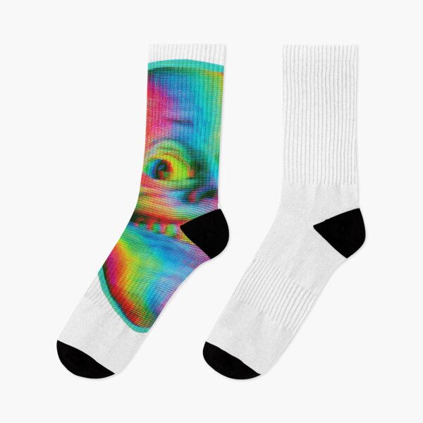 Item preview, Psychedelic Glitch Art Face Distorted Smile Meme designed and sold by NicolasGlowArt.