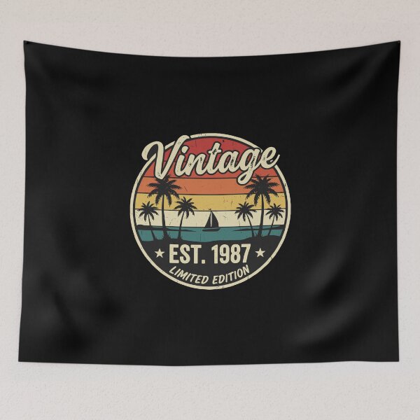 Item preview, Vintage Est. 1987 Limited Edition Birthday Born In 1987 Retro Men Women designed and sold by PopStars1993.