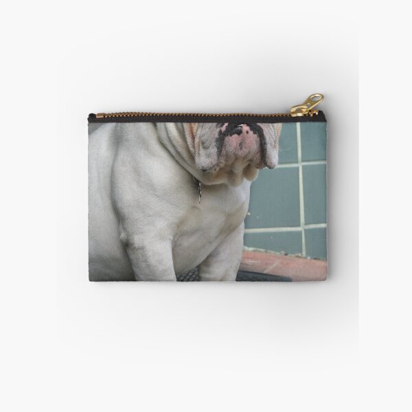 Item preview, White English Bulldog Sitting by a Doorway designed and sold by VanGaldo.