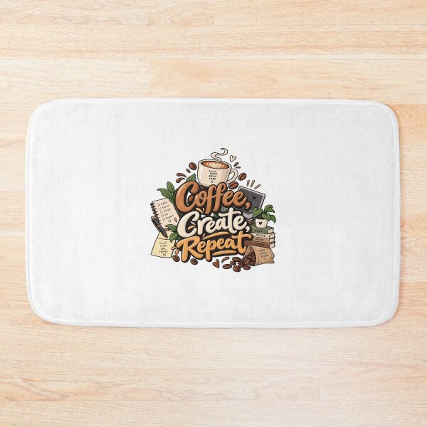 Item preview, Coffee Create Repeat - Graphic Designer & Artist Coffee Quote Illustration designed and sold by Ozyven-Creation.