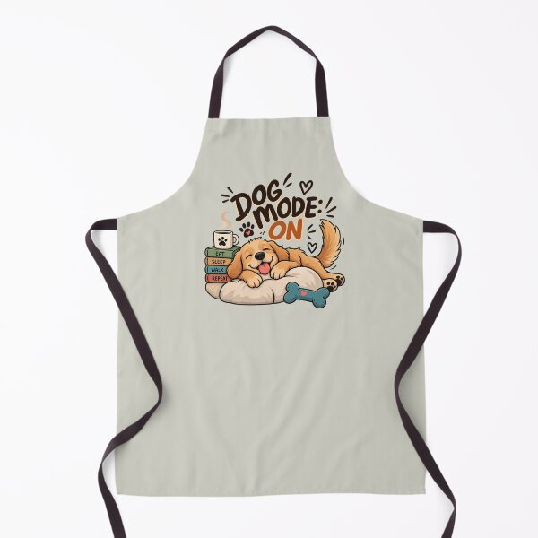 Item preview, Dog Mode On - Cute Golden Retriever & Coffee Illustration designed and sold by Ozyven-Creation.