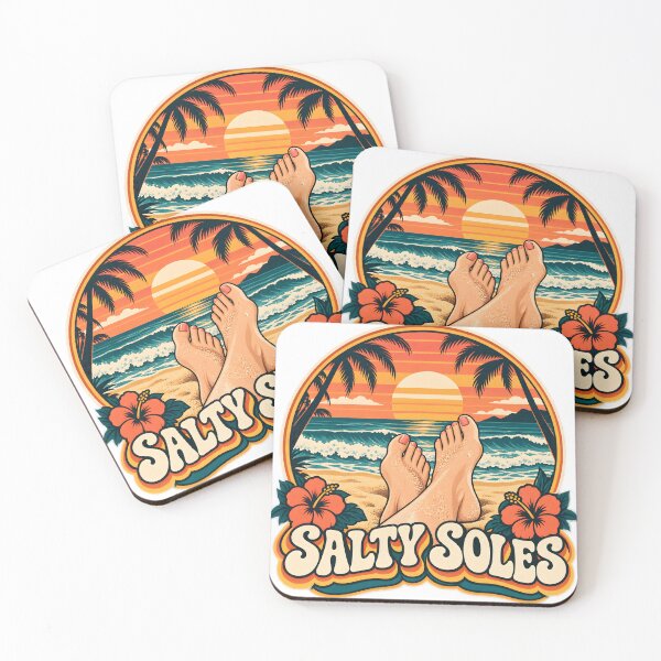 Item preview, Salty Soles Beach Sunset Vintage Graphic designed and sold by KawaiiOrbit.