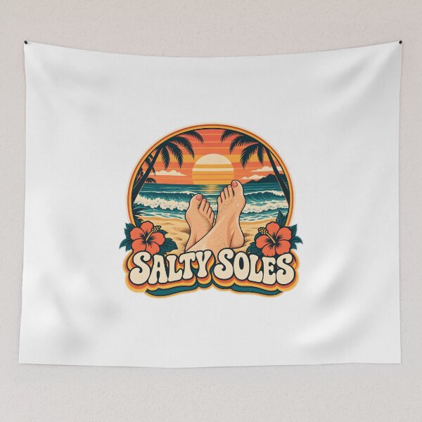 Item preview, Salty Soles Beach Sunset Vintage Graphic designed and sold by KawaiiOrbit.