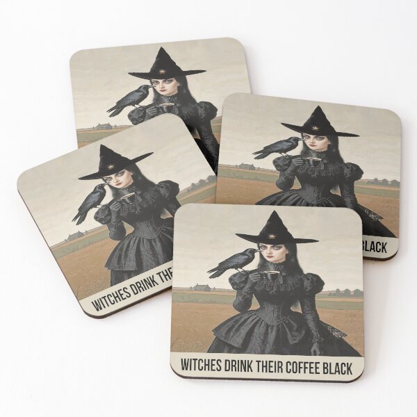 Item preview, Witches drink their coffee black designed and sold by Kamoufleur.