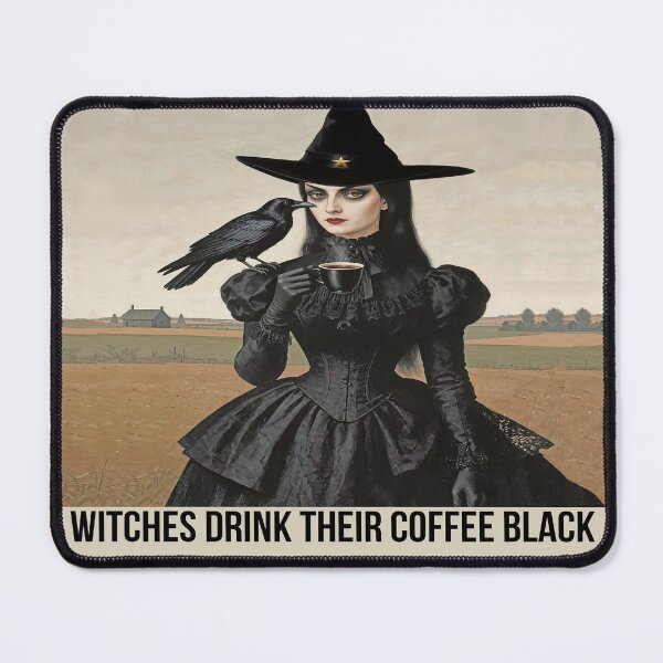 Item preview, Witches drink their coffee black designed and sold by Kamoufleur.