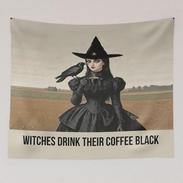 Item preview, Witches drink their coffee black designed and sold by Kamoufleur.