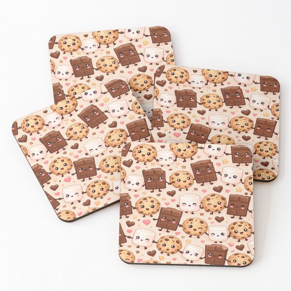 Item preview, Cute Chocolate & Cookie Friends Kawaii Seamless Pattern | Marshmallow Dessert designed and sold by Moonlight Studio.