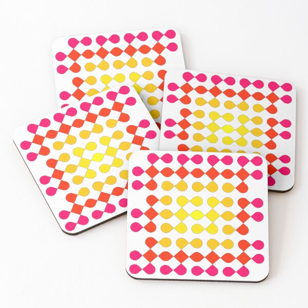 Item preview, Modern Pink and Yellow Geometric Kolam Pattern designed and sold by laxmanrajart.