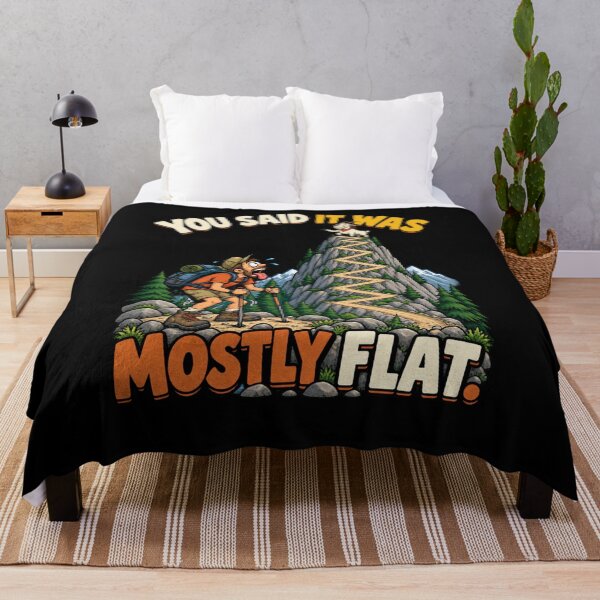 Item preview, You Said It Was Mostly Flat - Hiking Humor designed and sold by Good Mood Foundry.