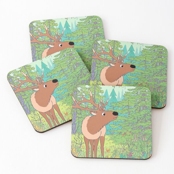 Item preview, Whimsical Forest Elk Illustration – Vintage Nature & Wildlife Art designed and sold by BLUESKY11a.