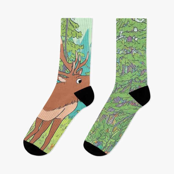 Item preview, Whimsical Forest Elk Illustration – Vintage Nature & Wildlife Art designed and sold by BLUESKY11a.