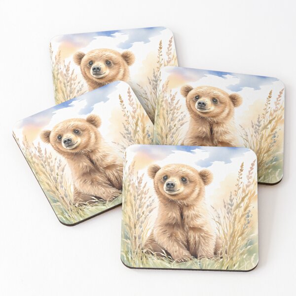 Item preview, Cute Watercolor Bear Cub in Meadow Grass designed and sold by Hackl20.