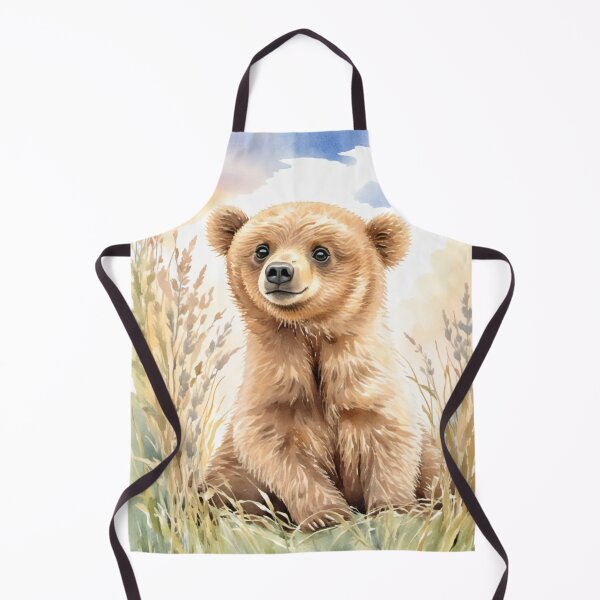 Item preview, Cute Watercolor Bear Cub in Meadow Grass designed and sold by Hackl20.