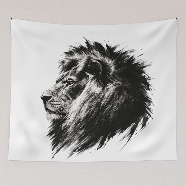 Item preview, Majestic Lion Black and White Portrait designed and sold by Michael J Design.