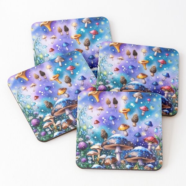 Item preview, Magical Cosmic Mushroom Forest Fantasy Art  designed and sold by Esengaye.