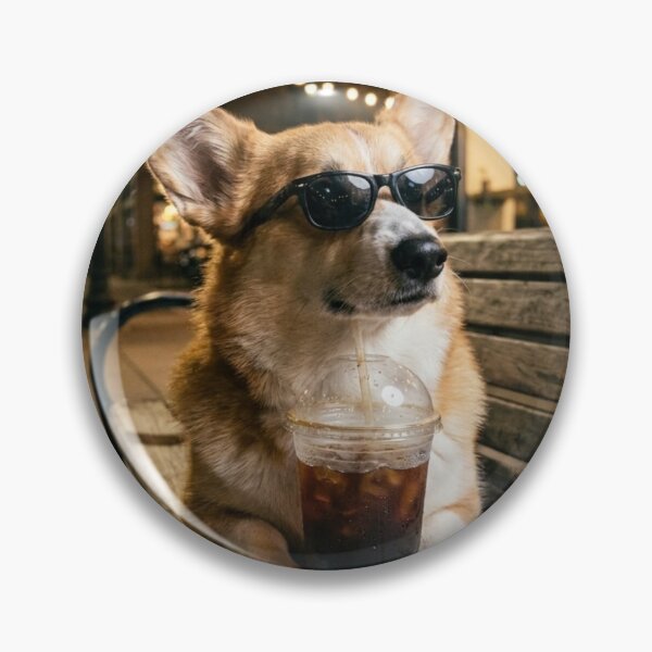 Item preview, Dog Drinking Iced Coffee designed and sold by world+167.